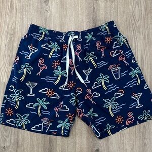 Chubbies Neon Tropical Print Swim Shorts - Navy XL